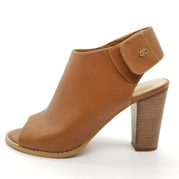 Cole Haan Wrey Peep Toe Stacked Heel Booties Sz 9 - Picture 4 of 8